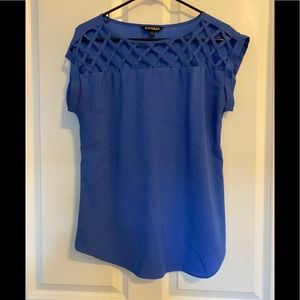 Blue silky dress top from express